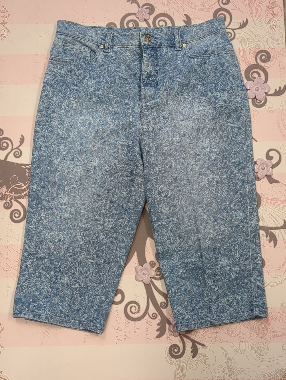 Missguided Blue Paisley Relaxed Jeans